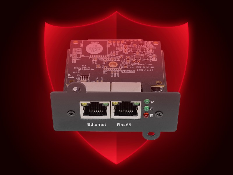 Karta SNMP Armac na czerwonym tle w symbolu tarczy