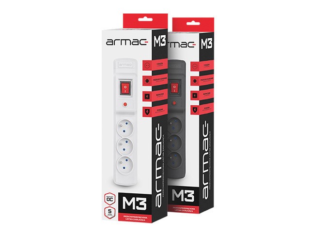 SURGE PROTECTOR ARMAC MULTI M3 1.5M 3X FRENCH OUTLETS GREY 5