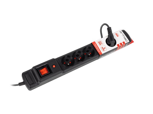 SURGE PROTECTOR ARMAC MULTI M6 3M 6X FRENCH OUTLETS BLACK 5