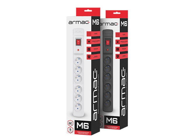 SURGE PROTECTOR ARMAC MULTI M6 5M 6X FRENCH OUTLETS BLACK 3