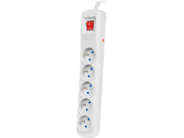 SURGE PROTECTOR ARMAC R5 3M 5X FRENCH OUTLETS STRAIGHT INPUT PLUG GREY 1