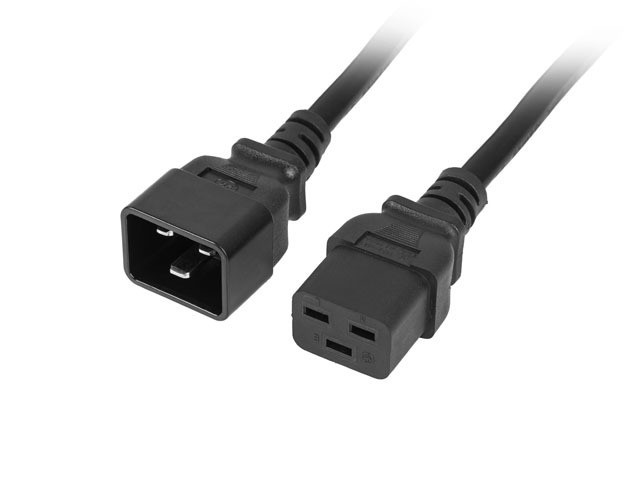 POWER EXTENSION CABLE IEC C19 TO C20 1.5M VDE BLACK ARMAC